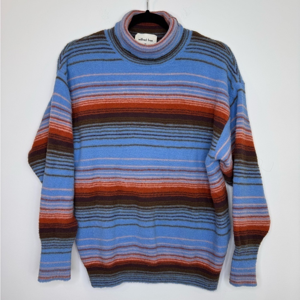 Aritzia Wilfred Free Hush Knit Turtleneck in Azurine Bl/Copper Rd size XXS